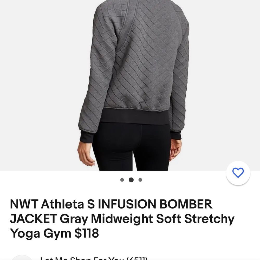 Athleta Patterned Gray Bomber Jacket Sz Small - image 5